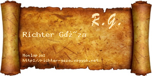 Richter Géza névjegykártya